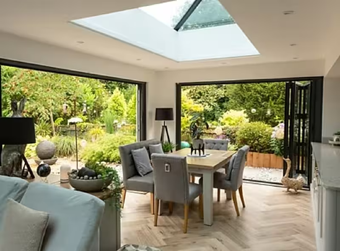 Mrs Bull hup extension case study showing completed family room layout