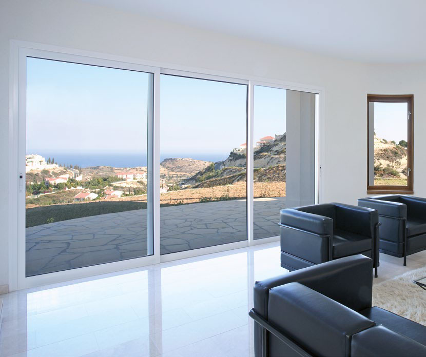 Patio door product chart used for size and thermal planning