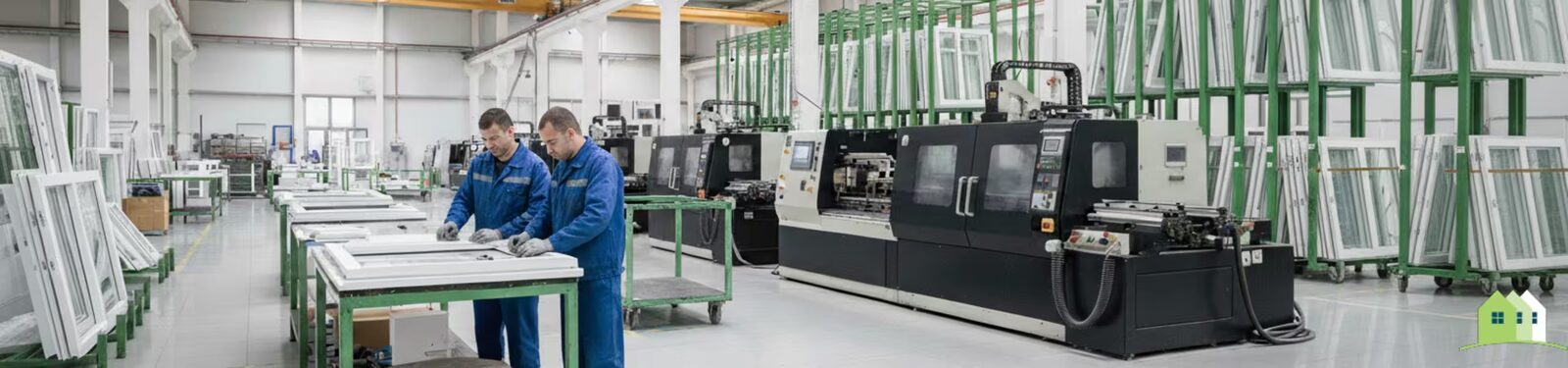 British workshop team manufacturing window frames