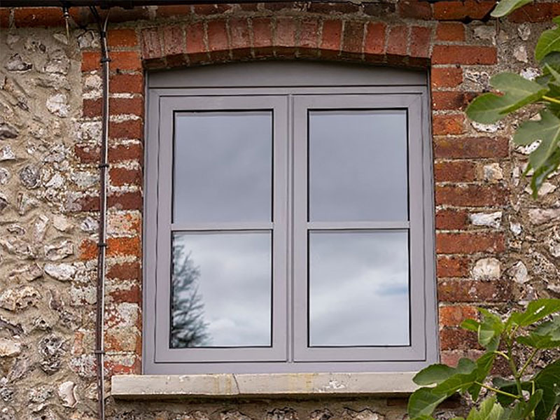 Flush sash aluminium casement window with heritage style proportions