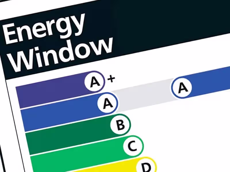 Energy-efficient glazing rating display