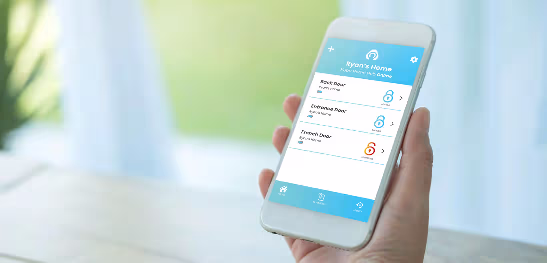 Kubu smart security app showing unlocked window alert