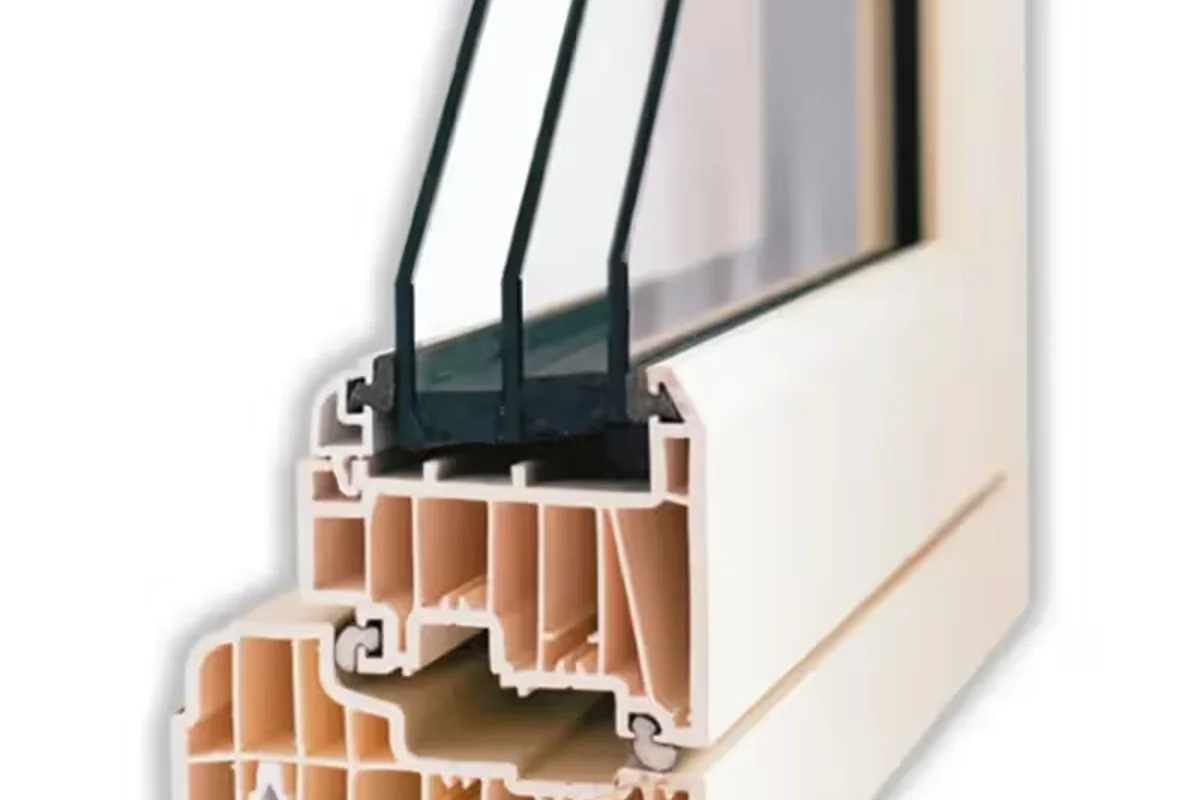 Glazing profile close-up showing modern multi-pane window construction