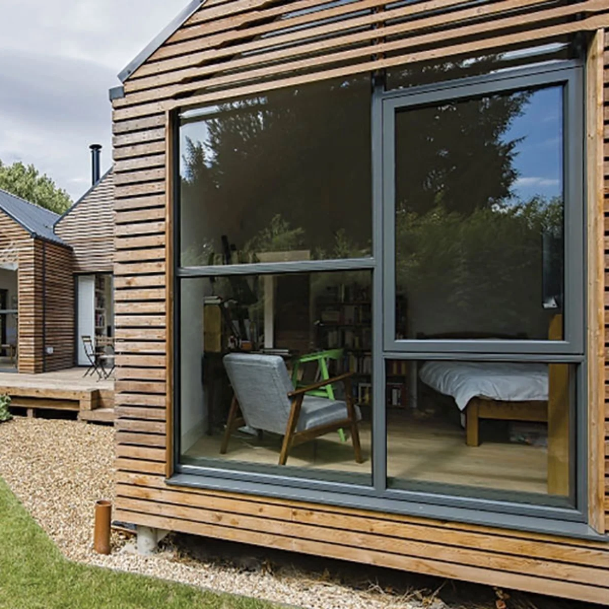 Alu-clad timber window system with modern flush exterior