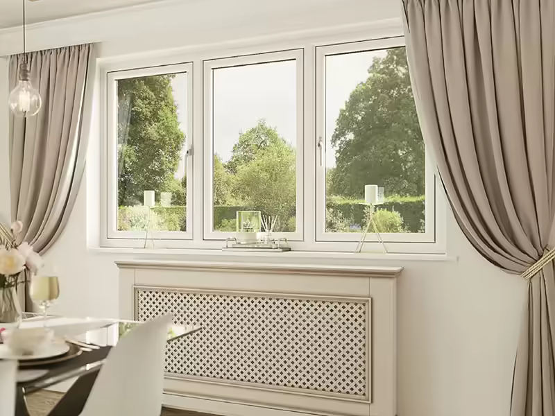 Kommerling flush windows set within a bright white room